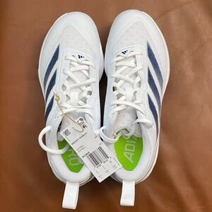 Adidas Adizero Instinct White and Blue Softball cleats 6.5